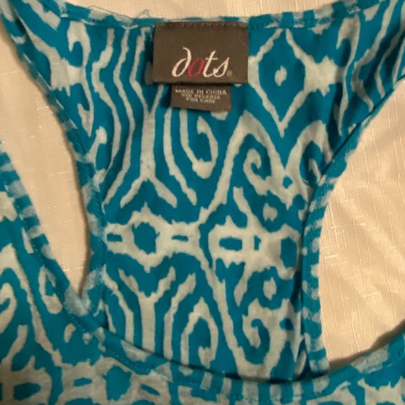 Dots Razor back Blue & White Tank Size Med. - Picture 4 of 7